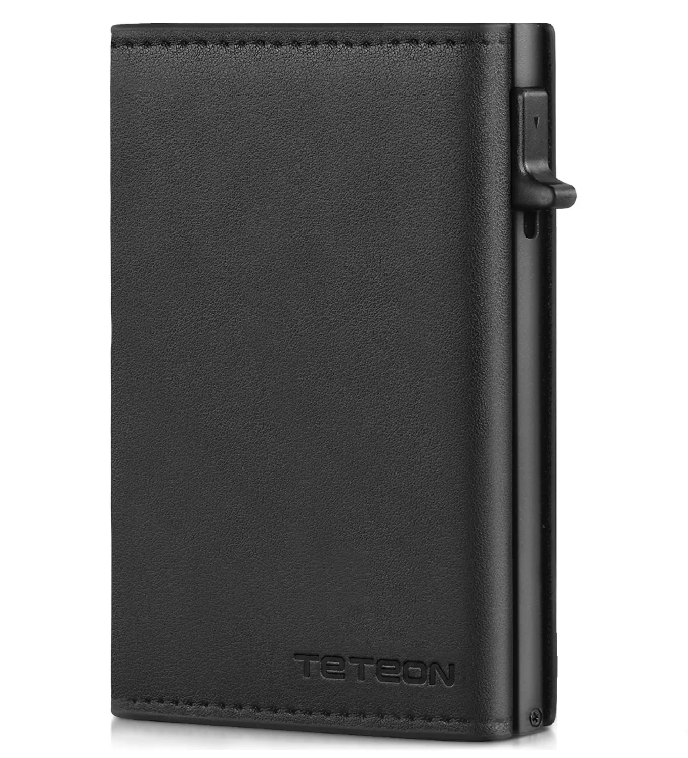 TETEON Geldbörse Herren mit Münzfach, Premium Portmonee Herren Klein 8-10 Karten, Geldbeutel RFID Schutz, Hochwertige Slim Wallet, Kartenetui Karten Portemonnaie klein, Vatertagsgeschenke - Schwarz